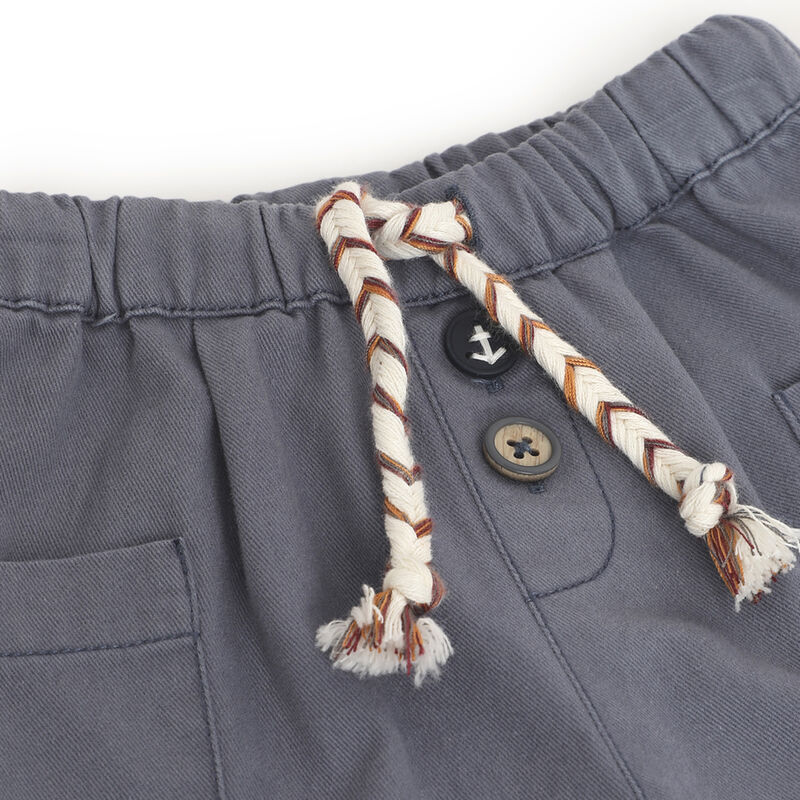 Boys Dark Light Blue Solid Long Trousers image number 2